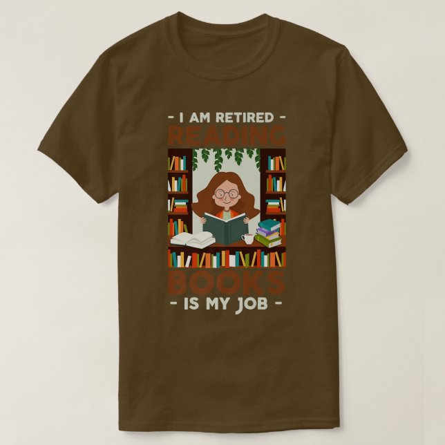 Ich lese lese Bücher lesen ist mein Job Book Lover T-Shirt (Design vorne)