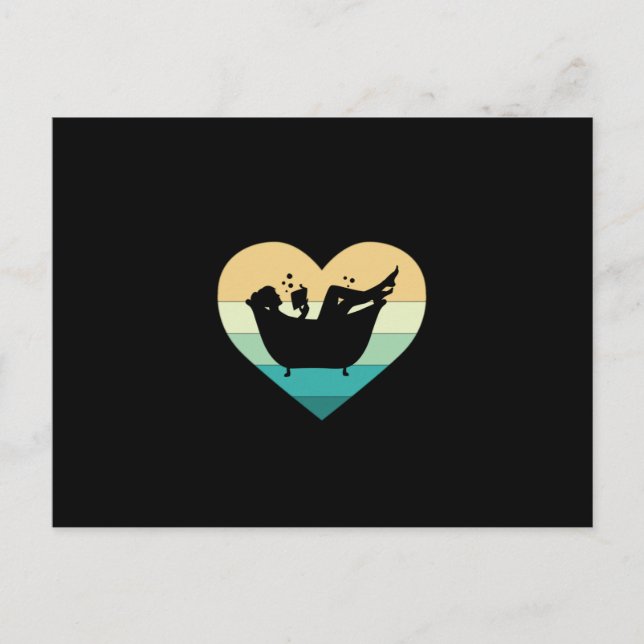 Ich lese Liebe in der Badewanne Postkarte (Vorderseite)