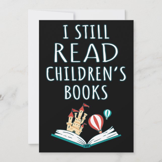 Ich lese noch Kinderbücher II Einladung (Vorderseite)