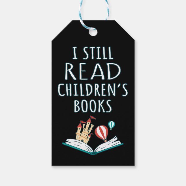 Ich lese noch Kinderbücher II Geschenkanhänger (Vorderseite)