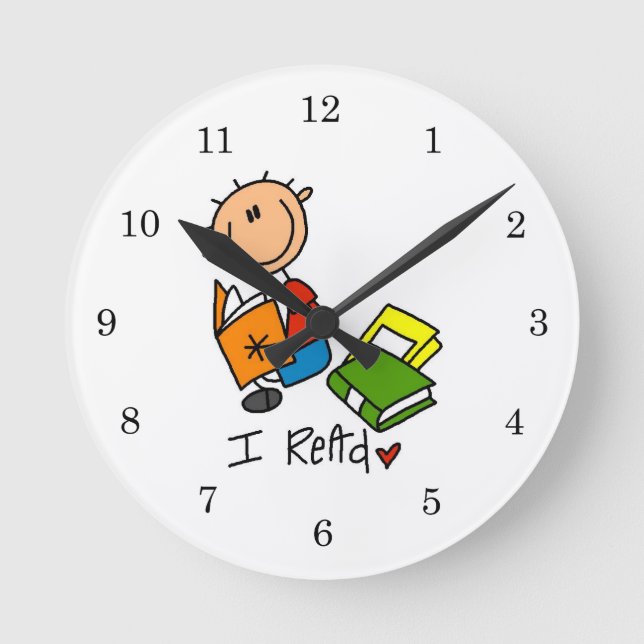 Ich lese runde wanduhr (Vorderseite)