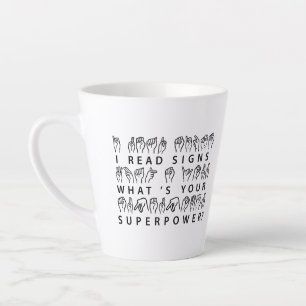 Ich lese Signs Was ist deine Superpower-Signatur-S Milchtasse