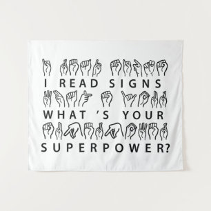 Ich lese Signs Was ist deine Superpower-Signatur-S Wandteppich