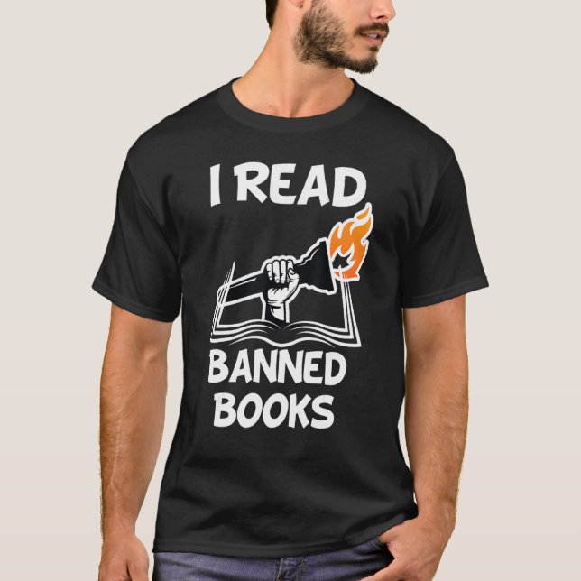 Ich lese verbotene Bücher Aviäre Leser Bibliophile T-Shirt (Vorderseite)