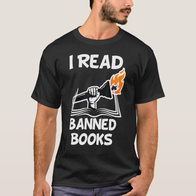 Ich lese verbotene Bücher Aviäre Leser Bibliophile T-Shirt (Vorderseite)