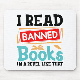 Ich lese verbotene Bücher Bibliothekar Leser Mousepad