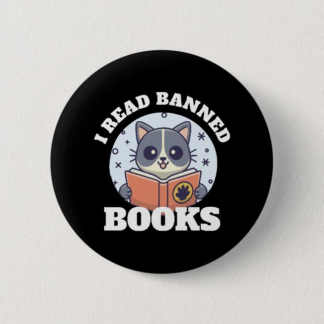 Ich lese verbotene Bücher Button (Vorderseite)