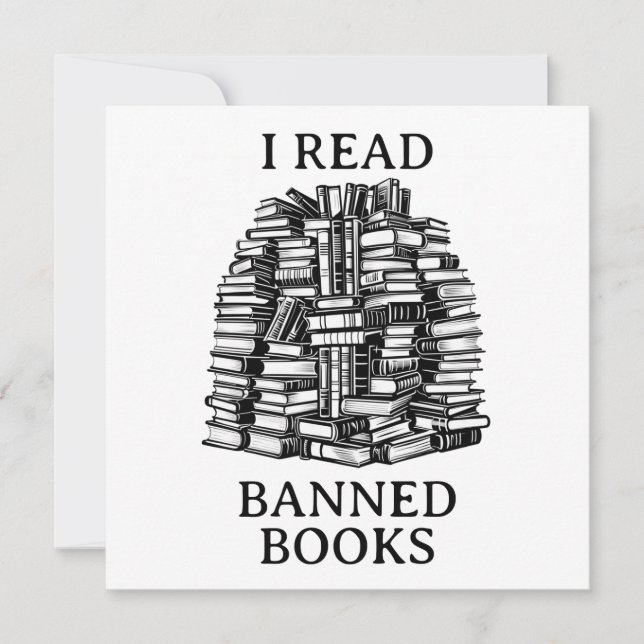 Ich lese verbotene Bücher Feiertagskarte (Vorderseite)