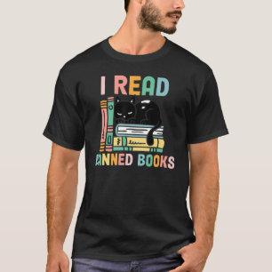 Ich lese verbotene Bücher Frauen Bücherwurm schwar T-Shirt