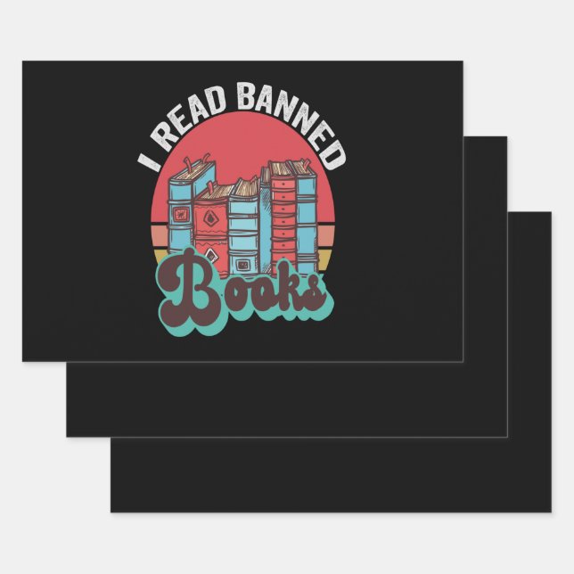 Ich lese verbotene Bücher Funny Book Liebhaber Vin Geschenkpapier Set (Set)