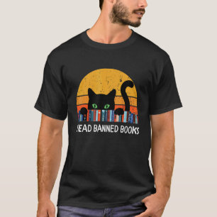 Ich lese verbotene Bücher Katze Bibliothekar Fread T-Shirt