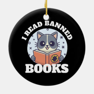 Ich lese verbotene Bücher Keramik Ornament