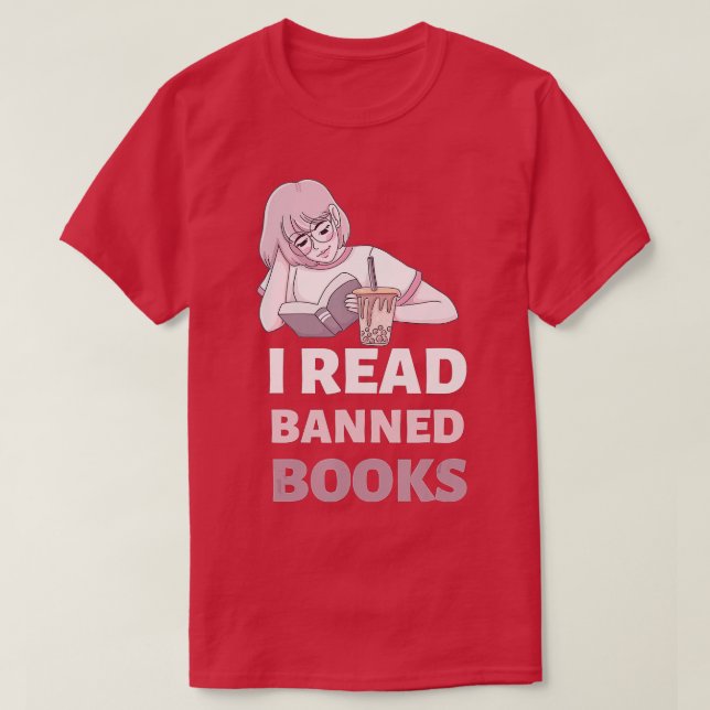 Ich lese verbotene Bücher, Leser, Bookworm - 8 T-Shirt (Design vorne)