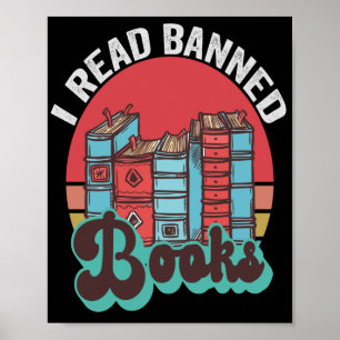 Ich lese verbotene Bücher Lustige Buchliebhaber Vi Poster