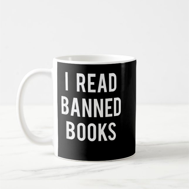 Ich lese verbotene Bücher, lustige Leser lesen tee Kaffeetasse (Links)