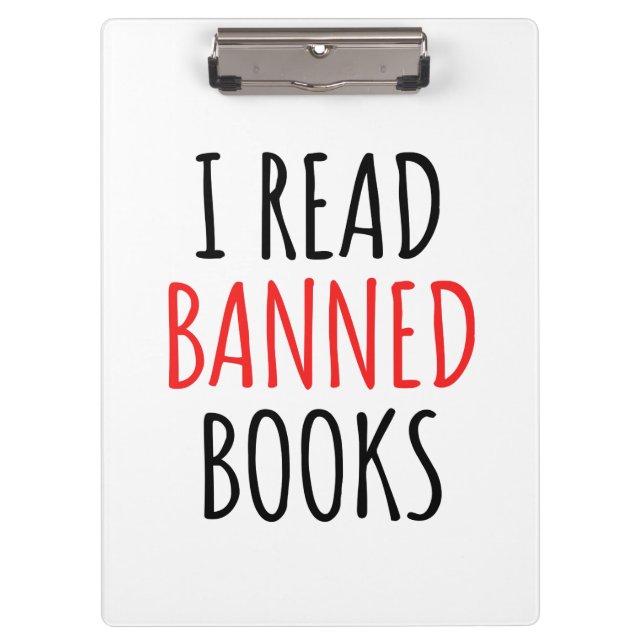 Ich lese verbotene Bücher lustiges Zitat Klemmbrett (Vorderseite)