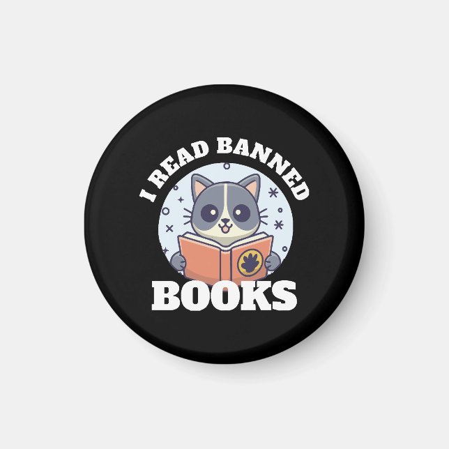 Ich lese verbotene Bücher Magnet (Vorne)