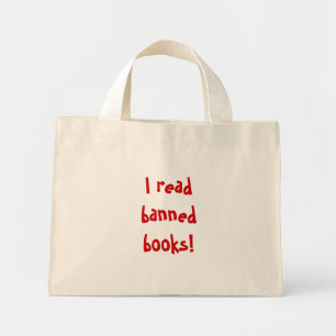 Ich lese verbotene Bücher! Mini Stoffbeutel