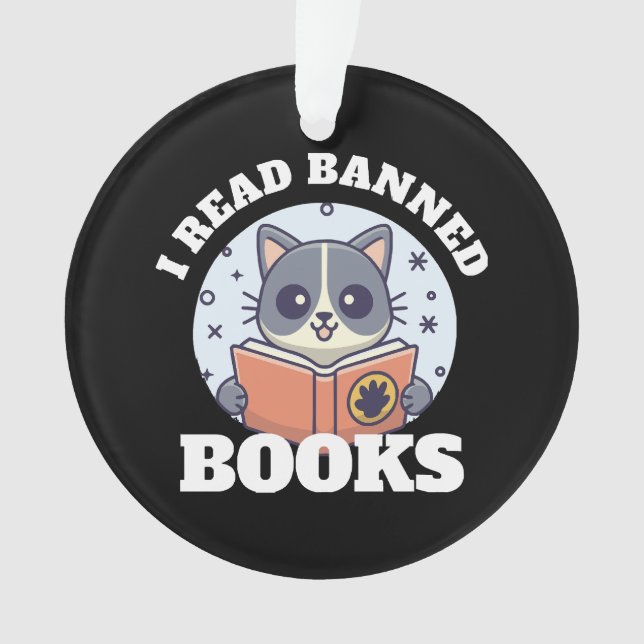Ich lese verbotene Bücher Ornament (Vorderseite)