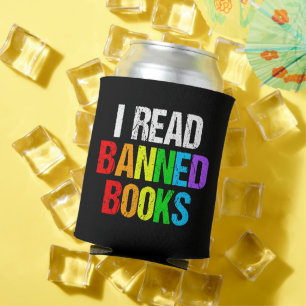 Ich lese verbotene Bücher Regenbogen Dosenkühler
