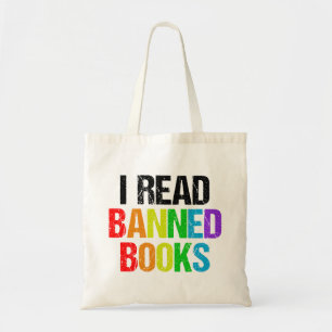 Ich lese verbotene Bücher Regenbogen Tragetasche