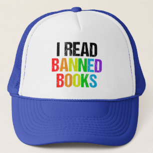 Ich lese verbotene Bücher Regenbogen Truckerkappe