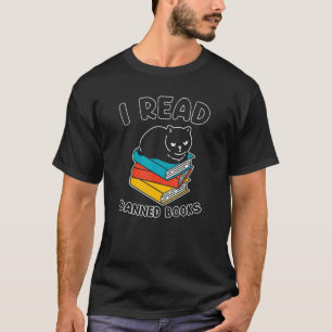 Ich lese verbotene Bücher  Schwarze Katze Leser Bu T-Shirt