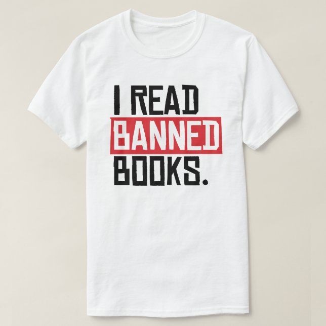 Ich lese verbotene Bücher T-Shirt (Design vorne)