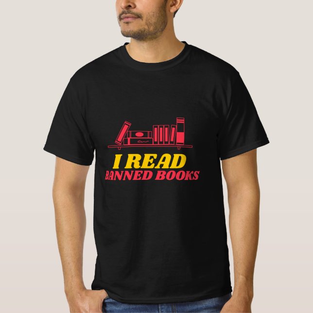 Ich lese verbotene Bücher T-Shirt (Vorderseite)