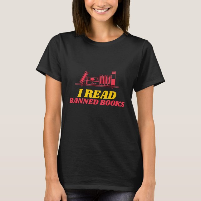 Ich lese verbotene Bücher T-Shirt (Vorderseite)