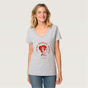 Ich lese verbotene Bücher V-Ausschnitt T-Shirt