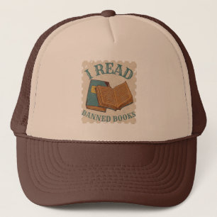ich lese verbotene Bücher Vintage Bücher Liebhaber Truckerkappe