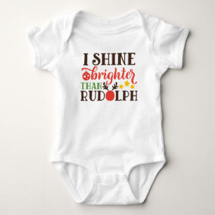 Ich leuchte heller als Rudolph  Baby Strampler