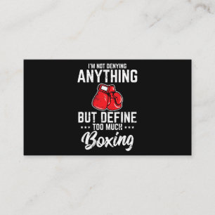 Ich leugne nichts Funny Boxing Lover Amateur Visitenkarte