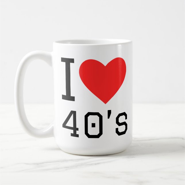 Ich liebe 40er kaffeetasse (Links)