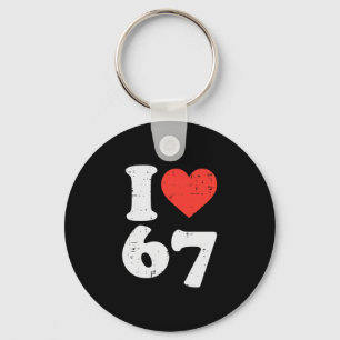 Ich liebe 67 lustige 6 7 Kostüm-Meme Six Seven Kin Schlüsselanhänger