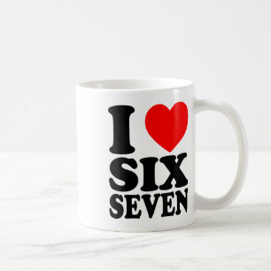 Ich liebe 67 lustiger Meme Ich Herz Sechs Sieben Kaffeetasse