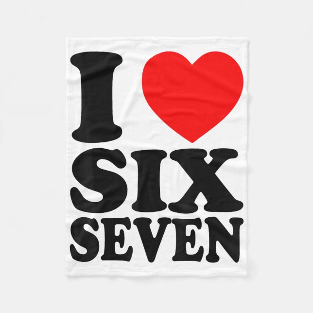 Ich liebe 67 lustiger Meme Ich Herz Six Seven  Fleecedecke (Vorderseite)