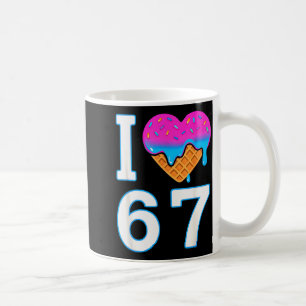 Ich liebe 67 Meme Herz 6 7 Merch Krempel Six Seven Kaffeetasse