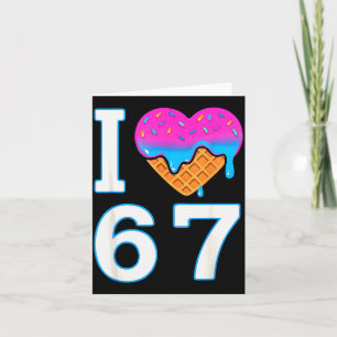 Ich liebe 67 Meme Herz 6 7 Merch Krimskrams Sechs  Karte