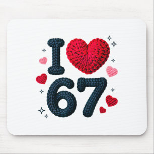 Ich liebe 67 Süße Gemütliche 67 Strickgarn Muster Mousepad