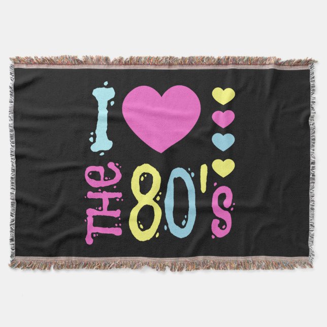 Ich Liebe 80er Disco-Kostüm Decke (Vorderseite)