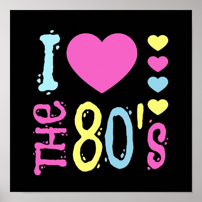 Ich Liebe 80er Disco-Kostüm Poster (Vorne)