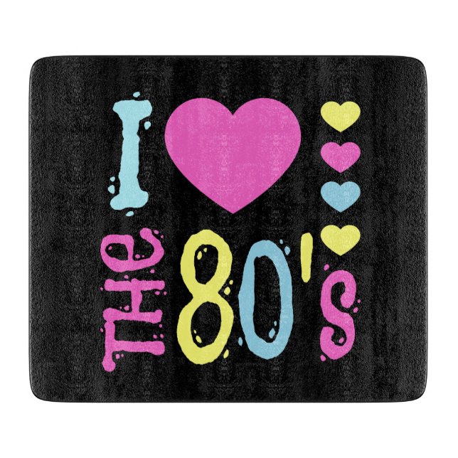 Ich Liebe 80er Disco-Kostüm Schneidebrett (Vorderseite)