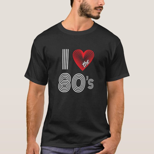 Ich Liebe 80er Retro 1980er Party Kostüm T-Shirt (Vorderseite)