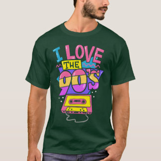 Ich liebe 90er-90er Cassette Disco Party Freunde T-Shirt