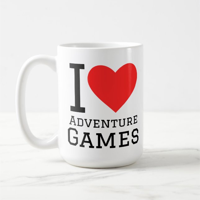 Ich liebe Abenteuer Spiele  Kaffeetasse (Links)