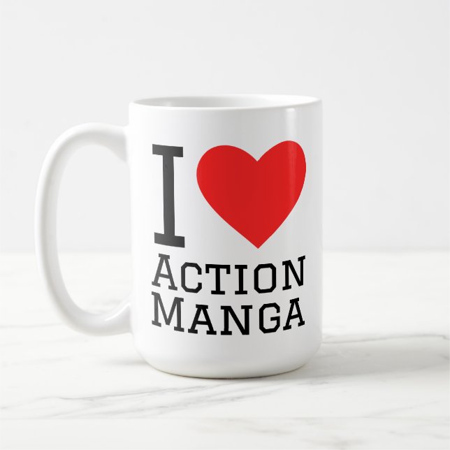 Ich liebe Action-Manga  Kaffeetasse (Links)