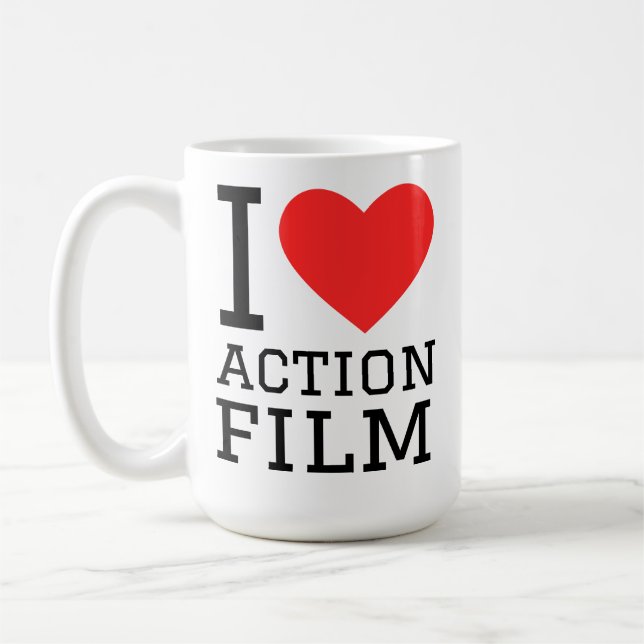 Ich liebe Actionfilm Kaffeetasse (Links)
