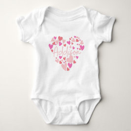 Ich Liebe Addison Herzen in rosa Baby Strampler